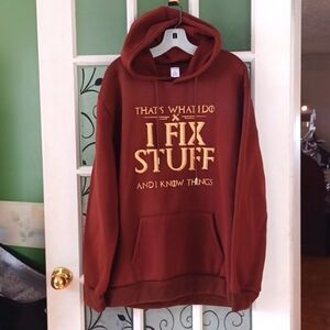 Hoodied sweatshirt men's xlarge new brown hoodie